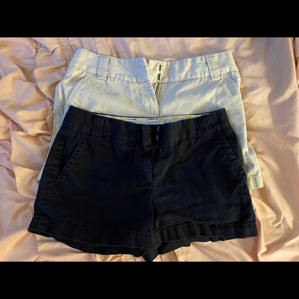 2 pairs of J Crew shorts. City fit. Blue and khaki
